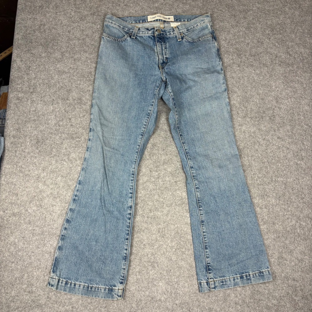 Gap Long and Lean Flare Jeans Light Wash Denim Womens Size 8 Ankle 30x27.5
